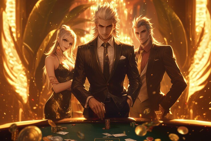 Interactive gaming tables featuring blackjack, roulette, and baccarat with live dealers